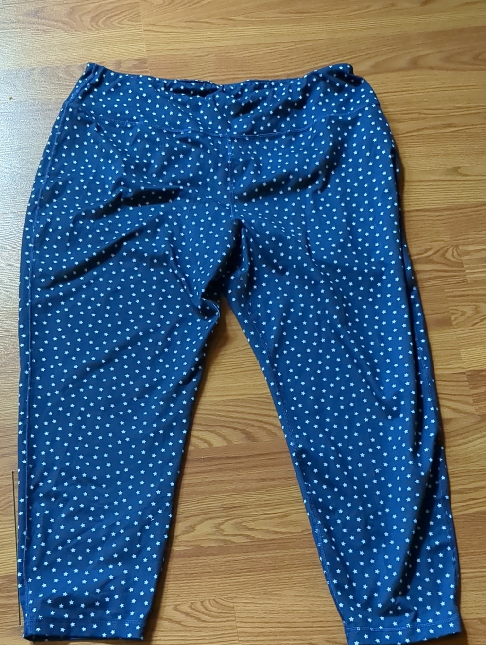Vineyard Vines Blue White Tiny Star Print Cropped Leggings Capris 2X